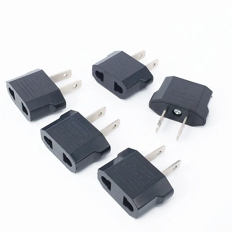 EU to US Travel Power Plug Adapter Converter - European to American Outlet Adapter (1/2/5 Pack)