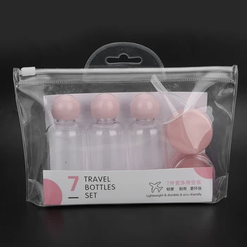 

Empty Cosmetic Containers 7pcs Transparent Empty Bottle Set Refillable Plastic Bottle Container Cosmetic Liquid Cosmetic
