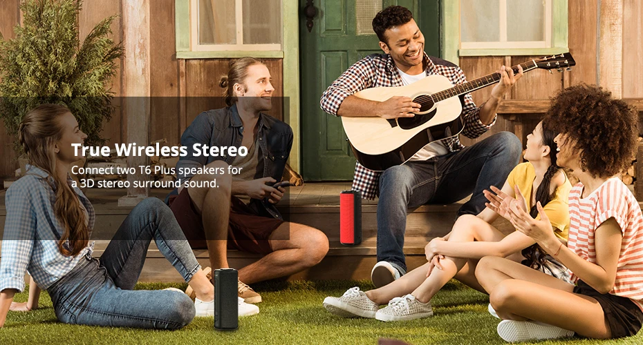 Tronsmart T6 Plus Bluetooth Speaker 40W Portable Speaker Deep Bass Soundbar with IPX6 Waterproof, Power Bank Function SoundPulse  