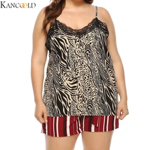 KANCOOLD женское нижнее белье с v-образным вырезом больших размеров 4xl, ночное белье с принтом, Дамское сексуальное кружевное белье