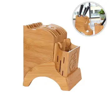 

Promotion--Kitchen Bamboo Knife Holder Chopsticks Storage Shelf Storage Rack Tool Holder Bamboo Knife Block Stand Kitchen Access