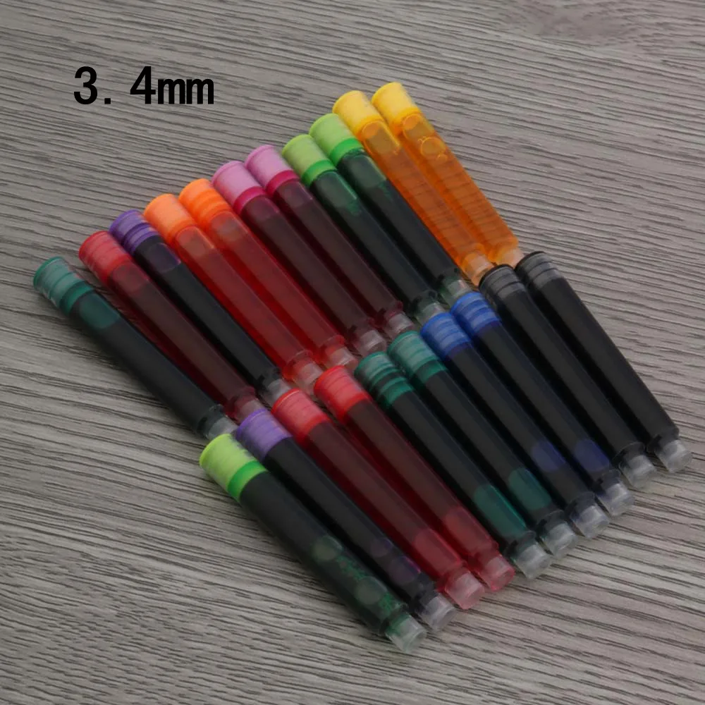 25pcs Universal Fountain Pen Ink Cartridges - Assorted Colors and Sizes for Stationery and Office Supplies
