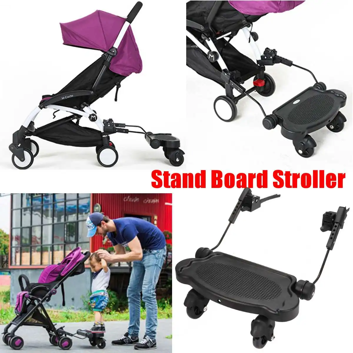 

Universal Baby Stroller Skateboard Kids Toddler Stroller Accessories Children Stroller Standing Board Auxiliary Plate