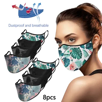 

6/8/10PCS Adult Cycling Running Windproof Anti-spitting Protective Washable Mask Health Care breathable protection Mouth-muffle