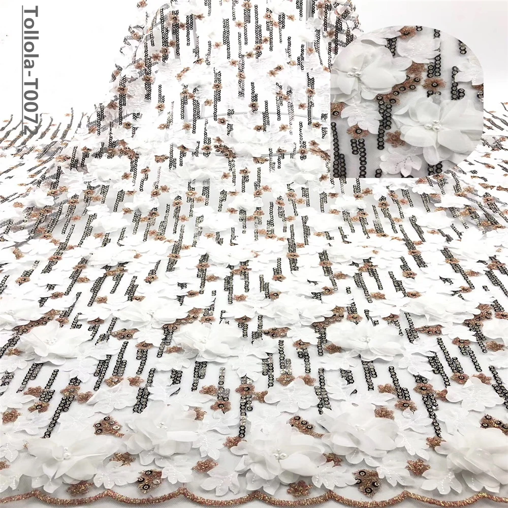 Madison стиль Французский Чистая кружевная ткань 3D цветок африканский тюль сетка кружевная ткань Высокое качество африканская кружевная ткань