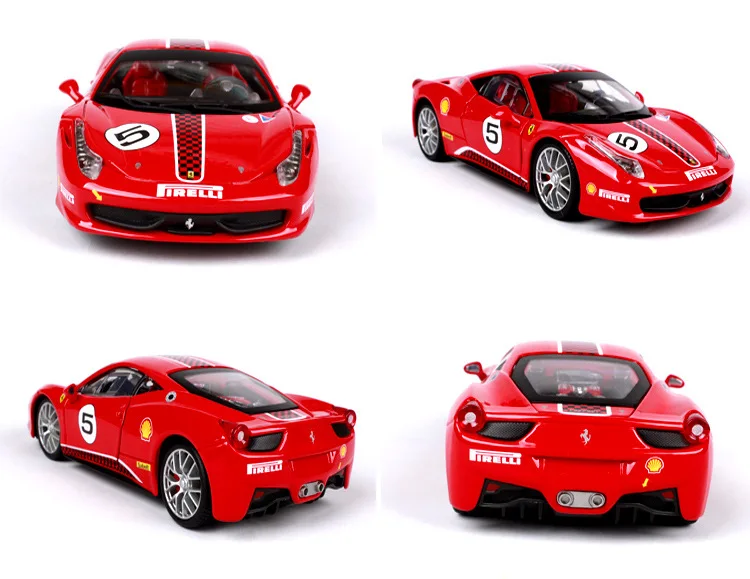 1-24 Bimeigao оригинальная фабрика Ferrari 458 модель гоночной машины Модель автомобиля из сплава