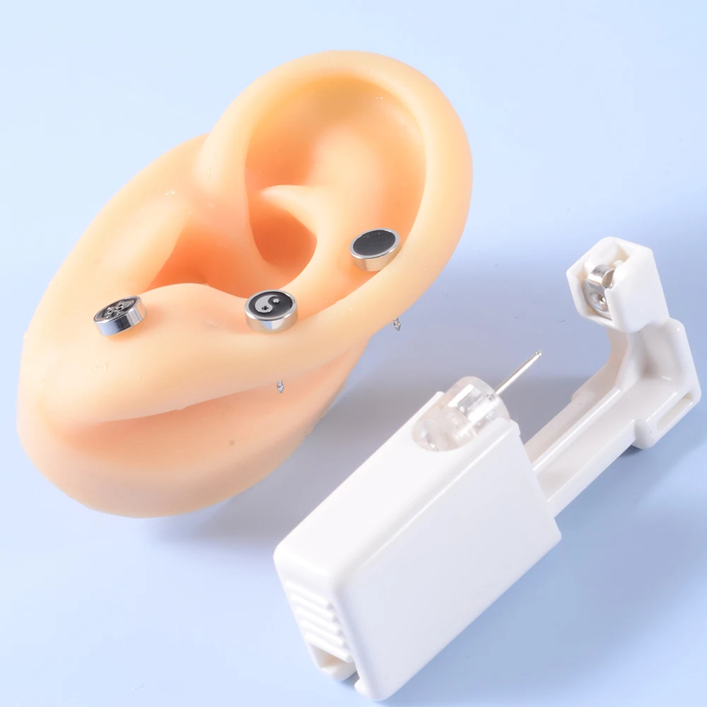 PRENKIN Monouso Auto Ear Piercing Dispositivo Di Sicurezza Strumento Health Unit Monouso Orecchio Strumento Ear Stud Pierce Kit Asepsis - Foto 7