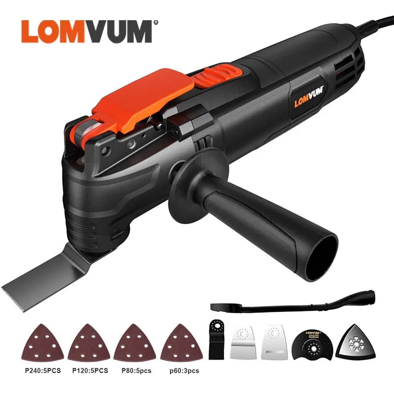 

LOMVUM Renovator Electric Oscillating Trimmer Saw Cutter multi-tool Oscillating Tool Kit Power Accessories Woodworking Home DIY