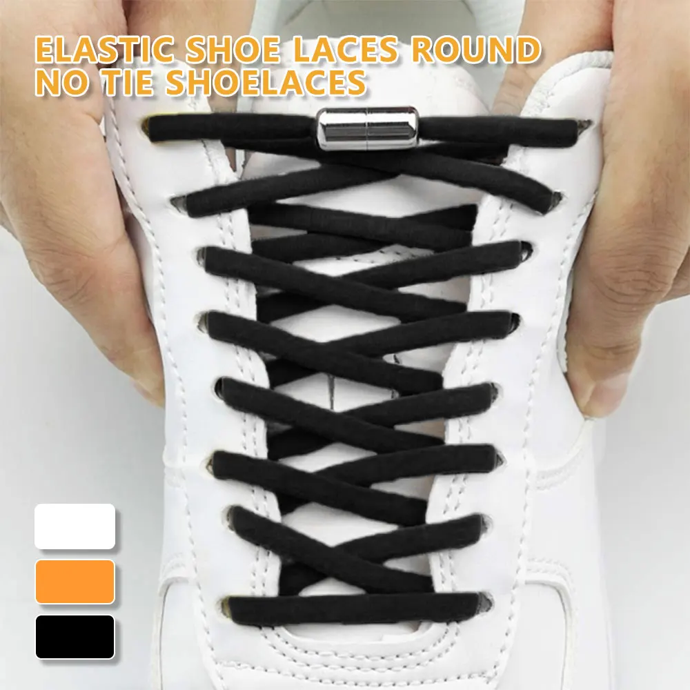 2x Elastic No-Tie Locking Lazy Shoelaces Shoe Laces With Buckles For Sport Shoes 