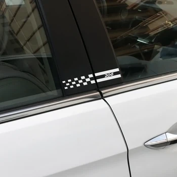 

2PCS Automobile Column Cover Film Decals Window B Pillars Decorative Vinyl Stickers For Peugeot 206 Reflective Car Accessories