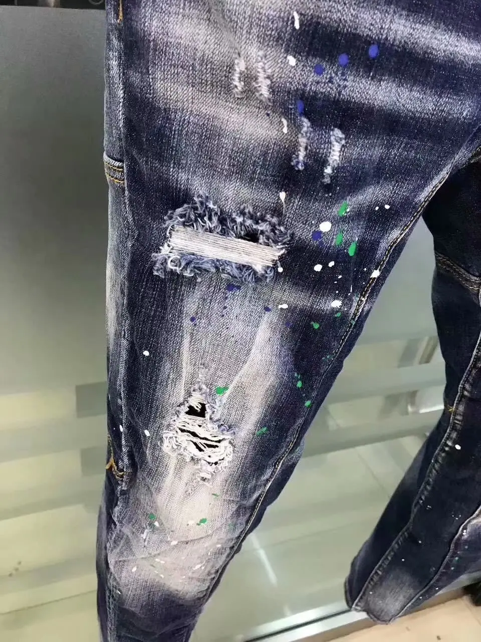DSENQI NEW Men Jeans Ripped for Men Skinny DSQ Jeans Pants Men Jeans Zipper Outwear Man Pants A232
