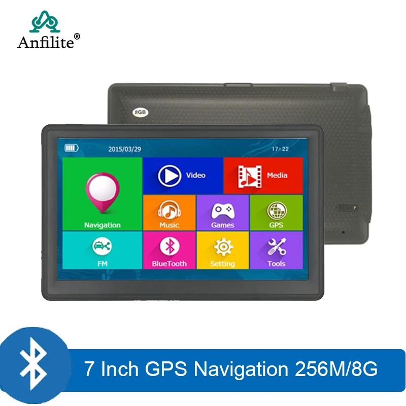Anfilte 7 inch truck car DDR 256M 8GB navigator win CE 6.0 MTK 800*480 vehicle avin MSB2531 GPS Navigation with EEurope map