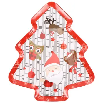 

1Pc Christmas Tree Plate Cartoon Plate Dish Plate Melamine Fruit Plates Household Serving Plate