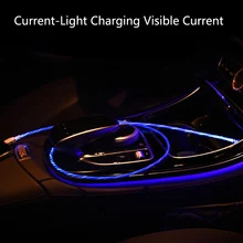LED Licht USB Typ C usb-c Schnelle Lade Daten Kabel Ladegerät USB Kabel Für XiaoMi Huawei Samsung S9 s8 Smart Telefon