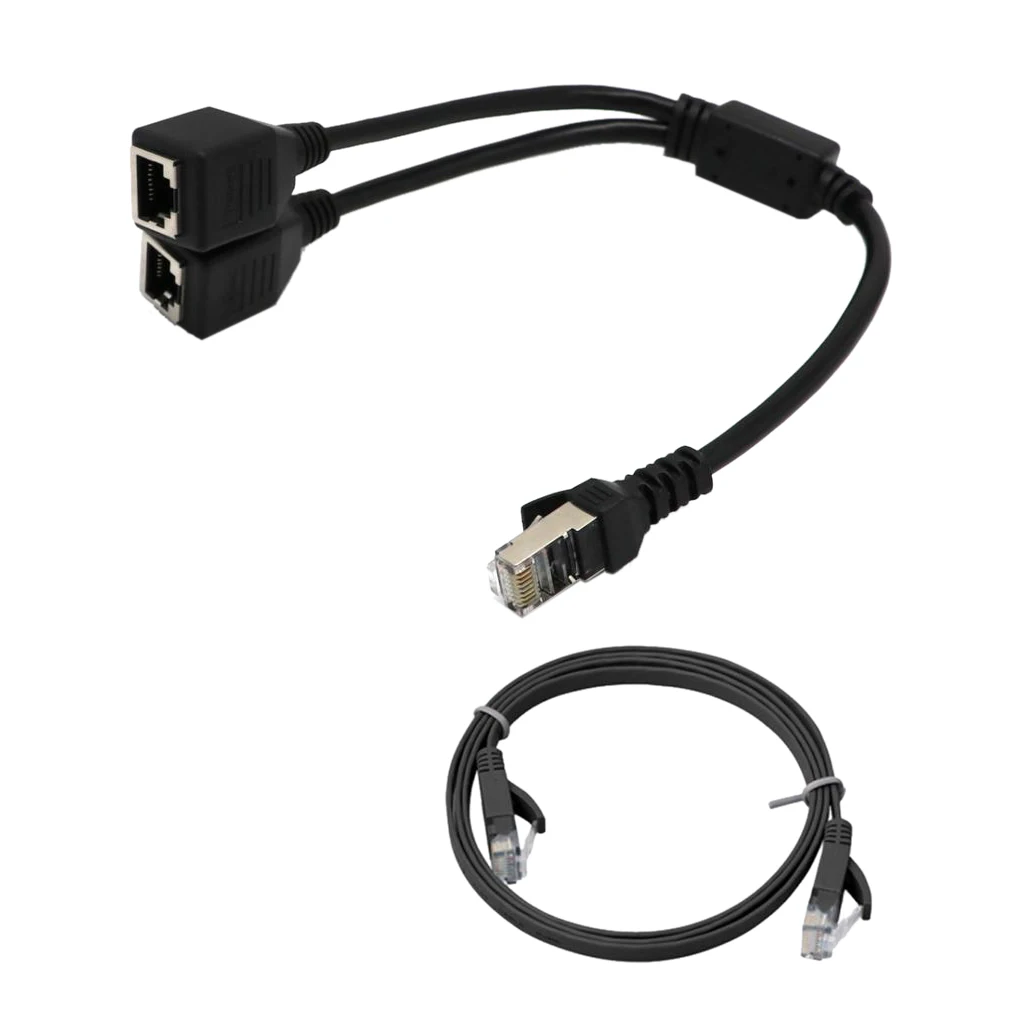 1 To 2 Port RJ45 LAN Ethernet Network Connector Y Splitter Extender Adapter 1 To 2 Port RJ45 LAN Ethernet Network Connector Y Splitter Extender Adapter