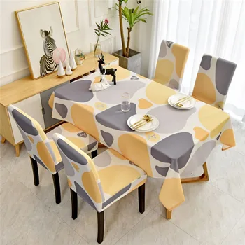 

Nordic Modern Yellow Cobblestone Dining Table Cloth Round Tablecloth Rectangular Coffee Table Fabric ZB-HM309#30
