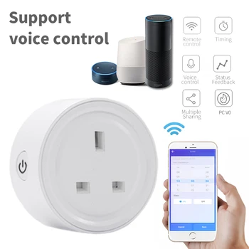 

Mr New WiFi Smart Socket Mobile Remote Control eWeLink APP Timing Plug Voice Control Socket UK Plug Smart Home Durable Plug UK