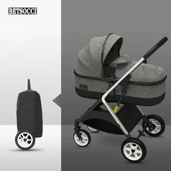 

High landscape baby stroller two way newborn carriage can sit and lie down ultra light portable folding shock absorber