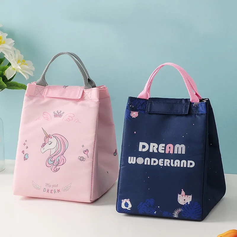 

Japanese Unicorn Printing Portable Lunch Bags Waterproof Oxford Women Student Thermo Food Bags Office School Picnic Cooler Bags