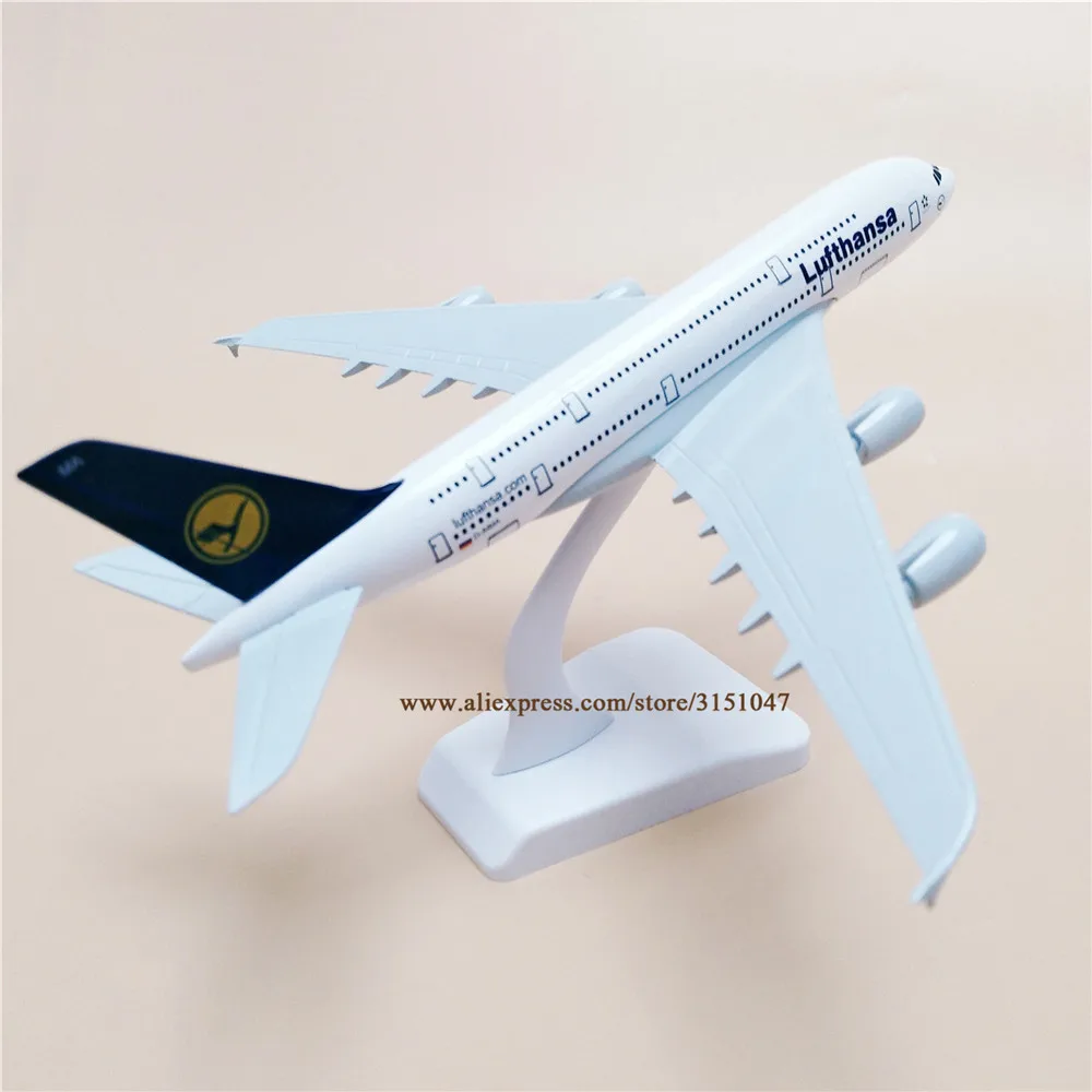 Сплав металла воздух Германия LUFTHANSA Airlines A380 модель самолета Airbus 380 Airways модель самолета Стенд самолет 20 см