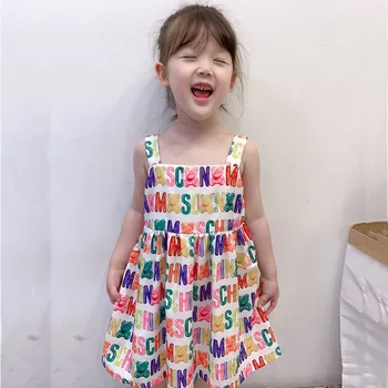 

Sleeveless Girls Summer Dress Elegant Kids Dresses for Girls Clothing Brand Princess Dress for Party Baby Girl Clothes