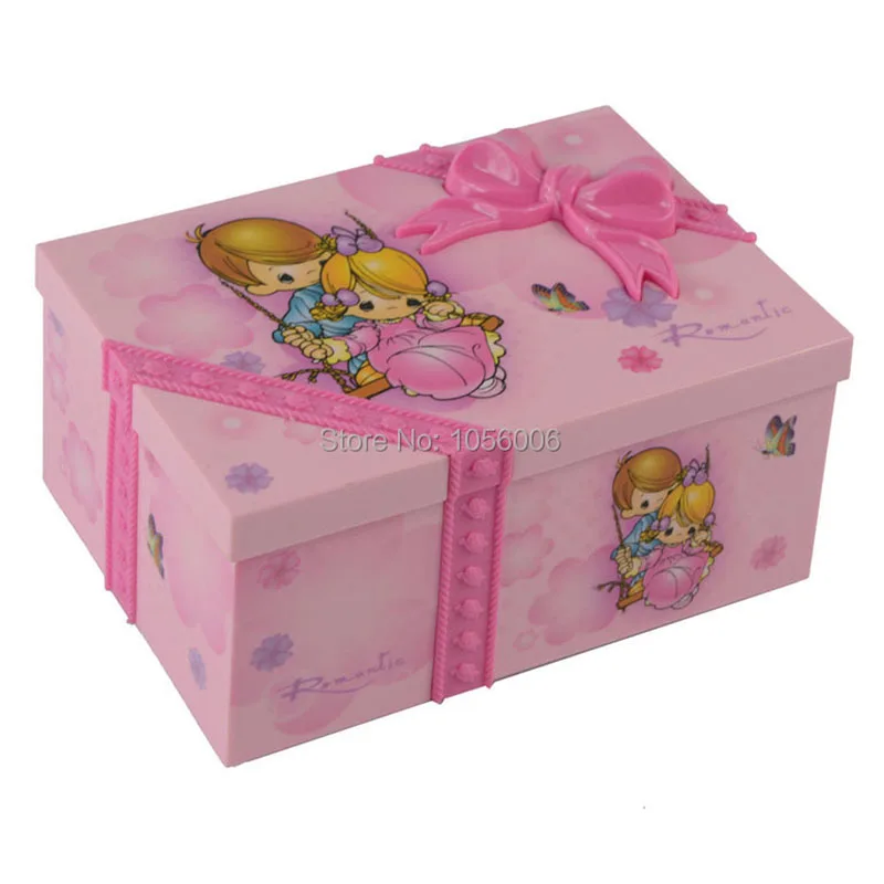 Dream Girl Music Box Childrens Musical Jewellery Box Rectangle Pink Ballerina Alice in Wonderland