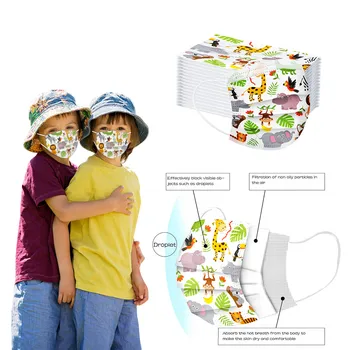 

50/100Pcs ChildrenWarm Face Earloop Mask Kids Child Disposable Cartoon Mouth Mask 3 Layer Breathable Children's Non Wovens Mask