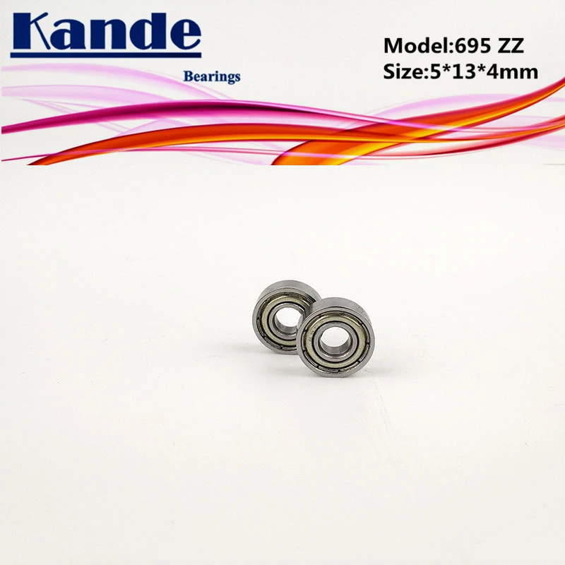 10pcs Kande Bearings 695ZZ ABEC-1 695-2Z ABEC-3 695ZZ ABEC-5 695 ZZ Miniature Deep Groove Ball Bearing 5x13x4mm 695
