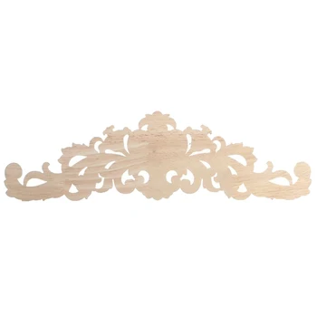 

New 40x12cm Exquisite Classic Rubber wood Carved Applique Furniture Natural Decal Wood color