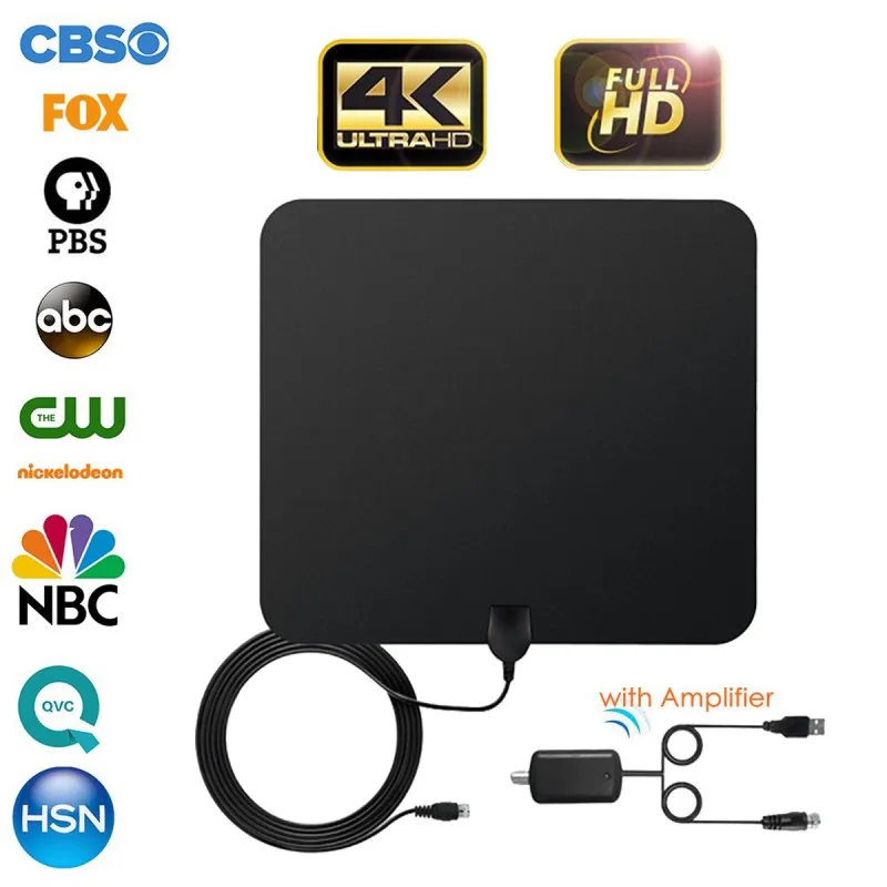 Поддержка 4K 1080P VHF UHF Freeview местные каналы с усилителем сигнала коаксиальный кабель усиленная HD цифровая ТВ антенна