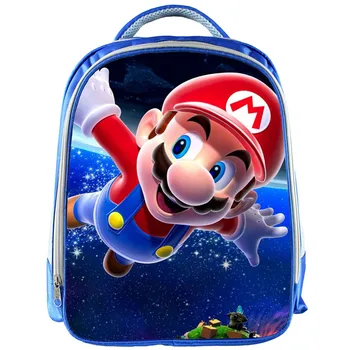 

13inch Super Mario Backpack School Bags Cute Game Printed School Back pack for Girls Boys Bookbag Children Gift Customized