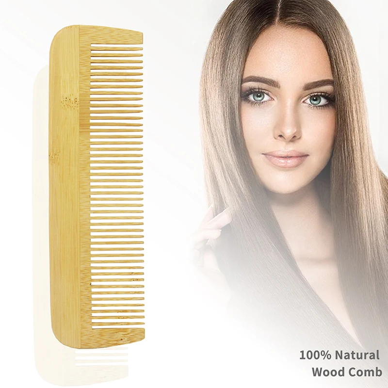 

100%Natural Bamboo And Wood Fine-Tooth Comb Household Bamboo Hair Comb Biodegradable Comb Engravable Logo
