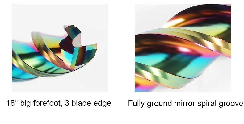Colorful End Mill Aluminium HRC55 3F Milling Cutter Acrylic Wood Copper Plastic Cutting Tool CNC Maching Milling Tools Endmils