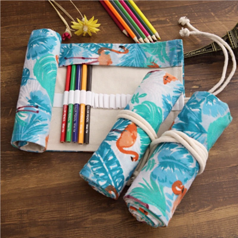 New 36/48/72 Holds Canvas Roll Pencil Case Pencil Bag Brush Pen Sketch Storage Pouch