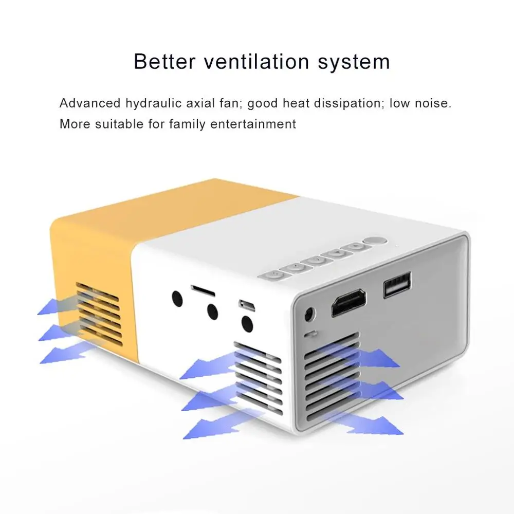  LED Mini Projector High Resolution Ultra Portable HD 1080P HDMI USB Projector Media Player Home The