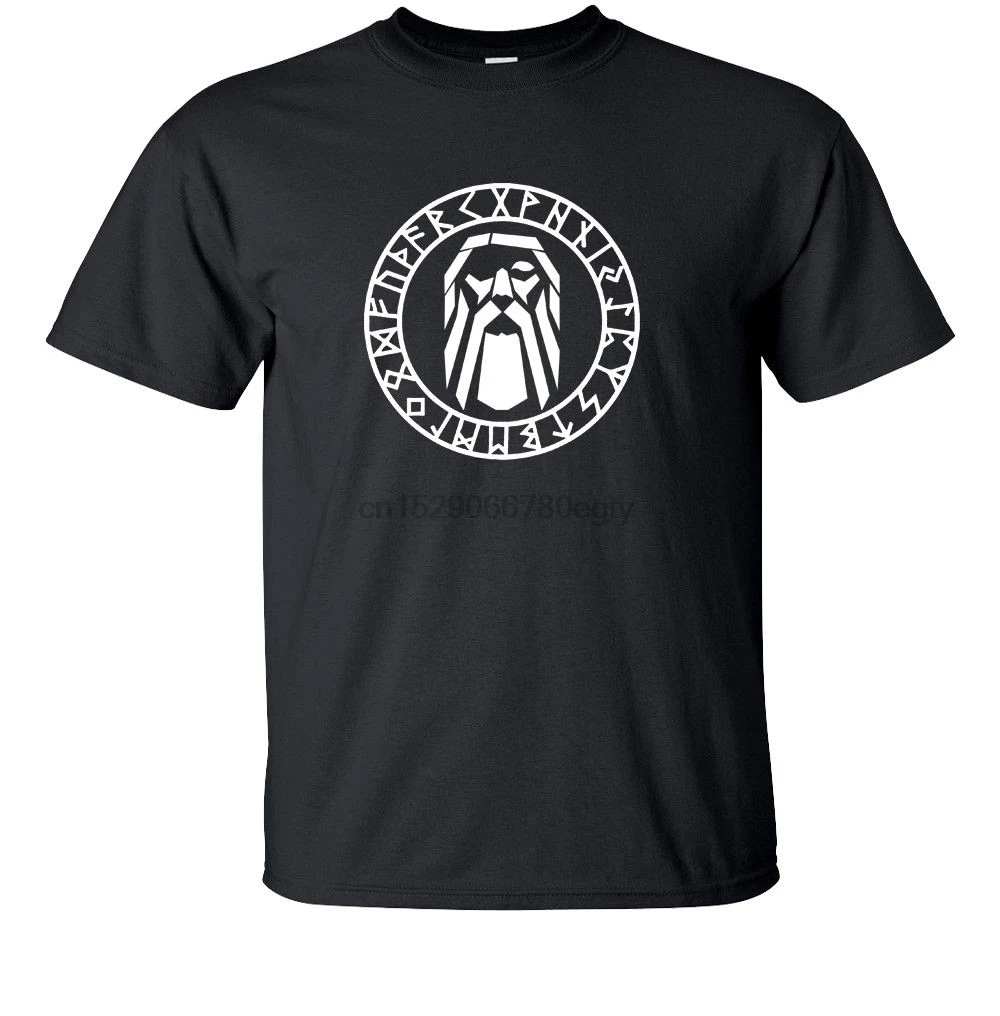 Odin Face Runes Valhalla футболка Викинг норвежский Готический языческий тройник подарок