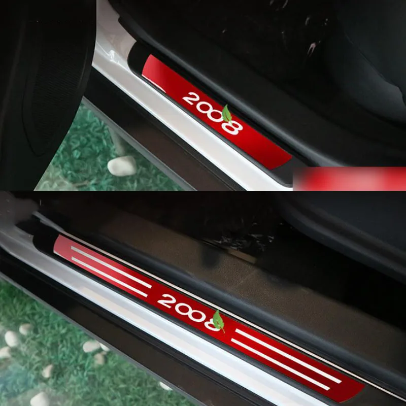 4 шт. аксессуары для peugeot 408 508, защитные накладки на пороги, накладки на дверные педали из нержавеющей стали, автомобильные аксессуары
