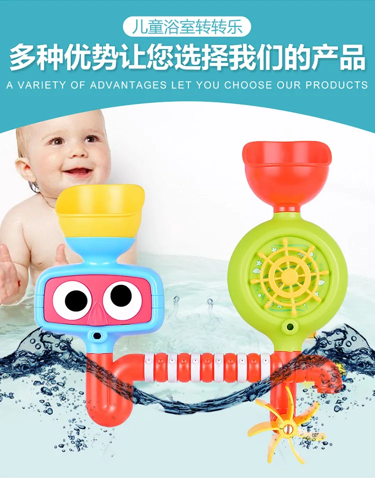 Ai er you 525 Ванная комната Ванна играть с водой водоворот поворотный стол детские игрушки руки Go музыка с 2 стекла