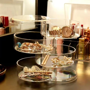 

360 Degrees Rotating Transparent Cosmetic Storage Box Jewelry Box Multi Layer Makeup Box Cosmetic Storage Box Jewelry Box Holder