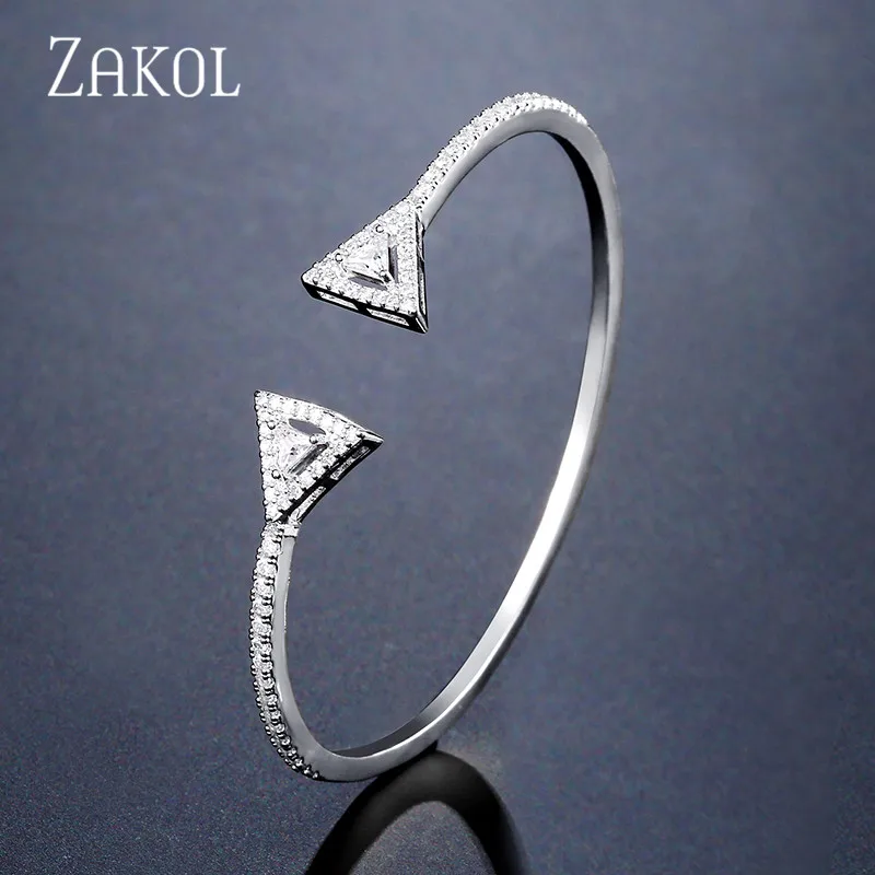 Bracelet White Модный дизайнерский комплект ювелирных изделий от бренда ZAKOL, серьги с чешским камнем, браслет и кольцо на запястье для женщин, помолвка, FSSP3011 - Окраска металла: Bracelet White