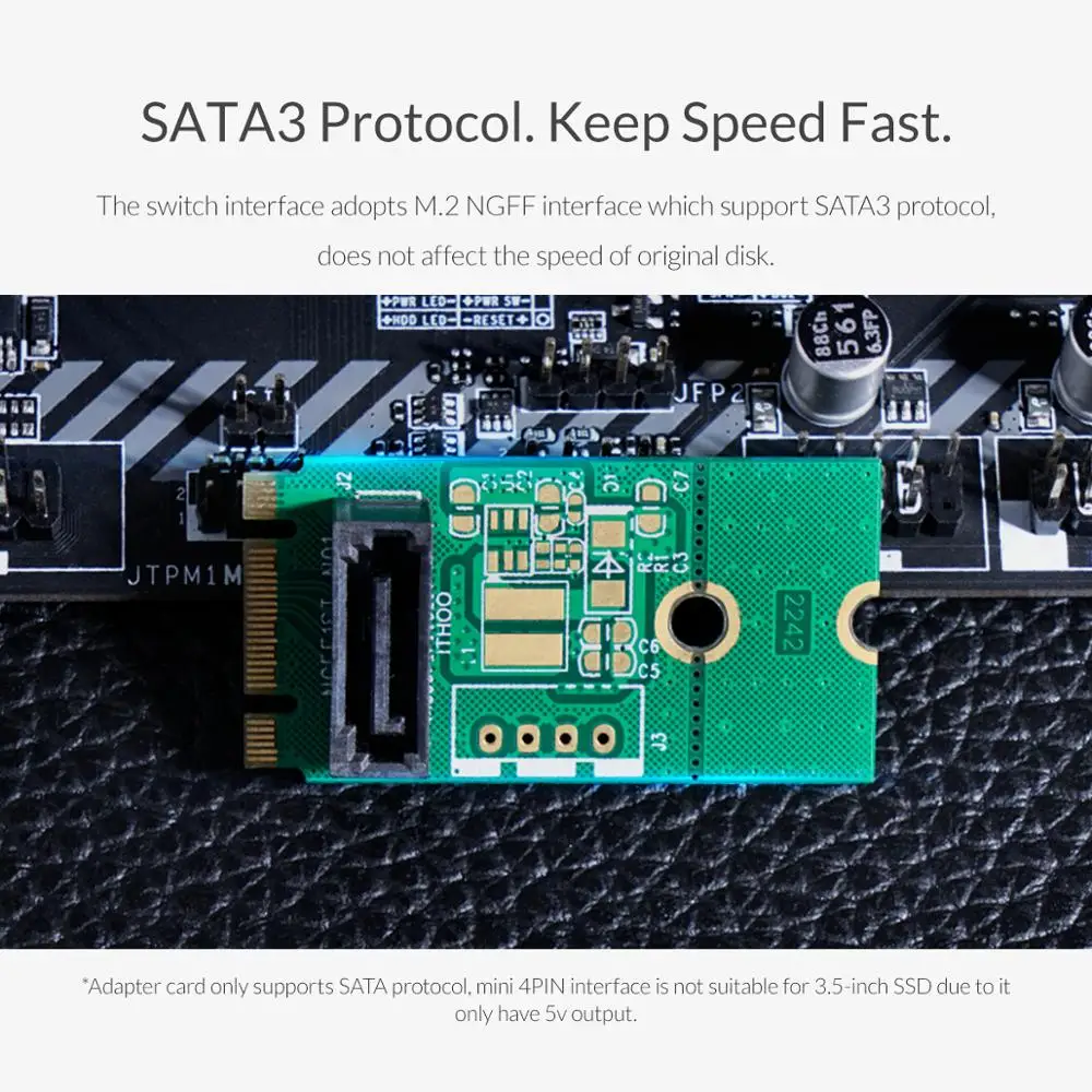 Адаптер ORICO SATA к M.2 NGFF 7PIN SSD твердотельный жесткий диск 22X40 размер поддержка