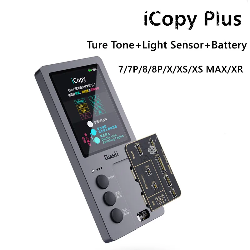 QIANLI iCopy Plus ЖК-экран программист для 7 8 8P X XR XS Max Фоточувствительный истинный Тон Цвет сенсорный аккумулятор Дата восстановление инструмент