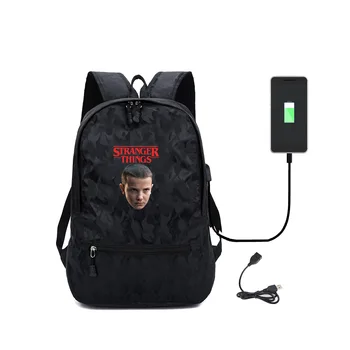 

Stranger Things Canvas Bags Backpack USB Charge Student Backpack School Bag Teenager Backpack Strange Things Bags Men Women