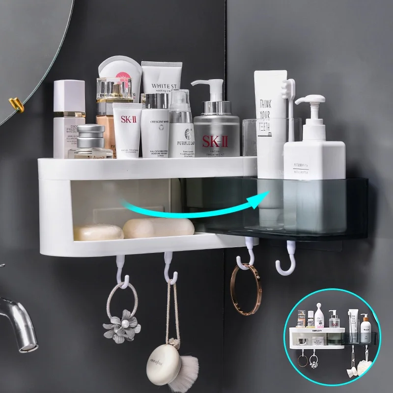Rotating Tripod Corner Shower Shelf Bathroom Shower Shelf Holder