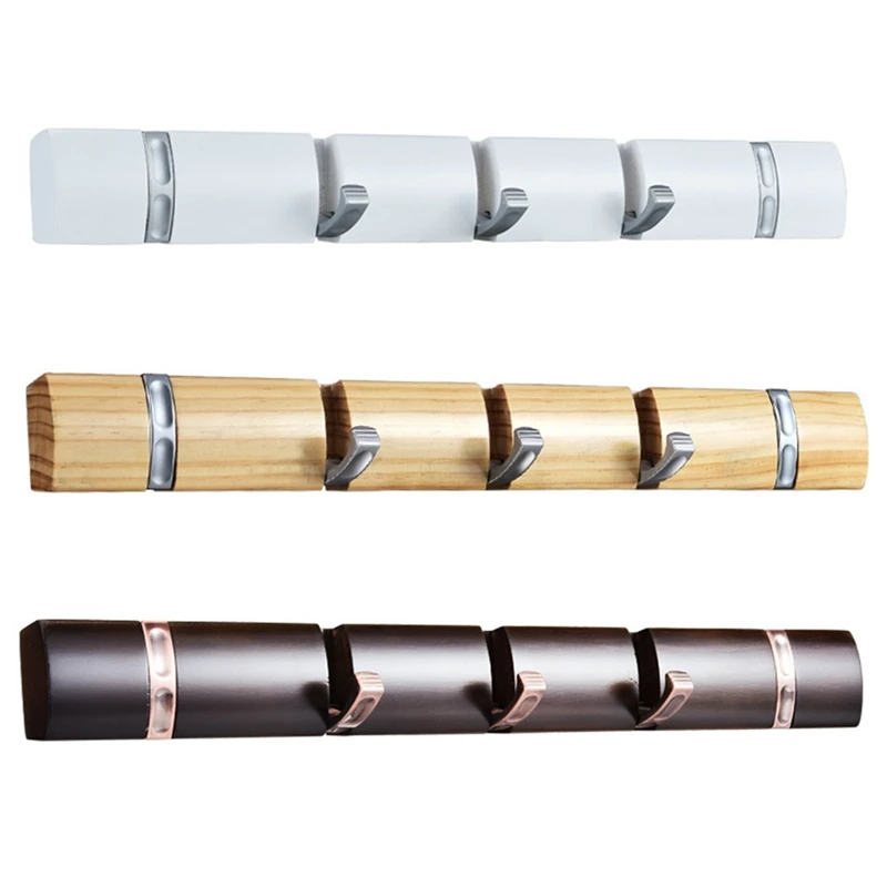 Hot Sale New Wooden Towel Hanger Wall Mount Holder Door Hook Rack Foldable Coat Hat