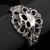 Punk Gothic Stainless Steel Huge Hyperbole Heavy Ghost Head Bangle Men Biker Rock Model Show Bracelets 4