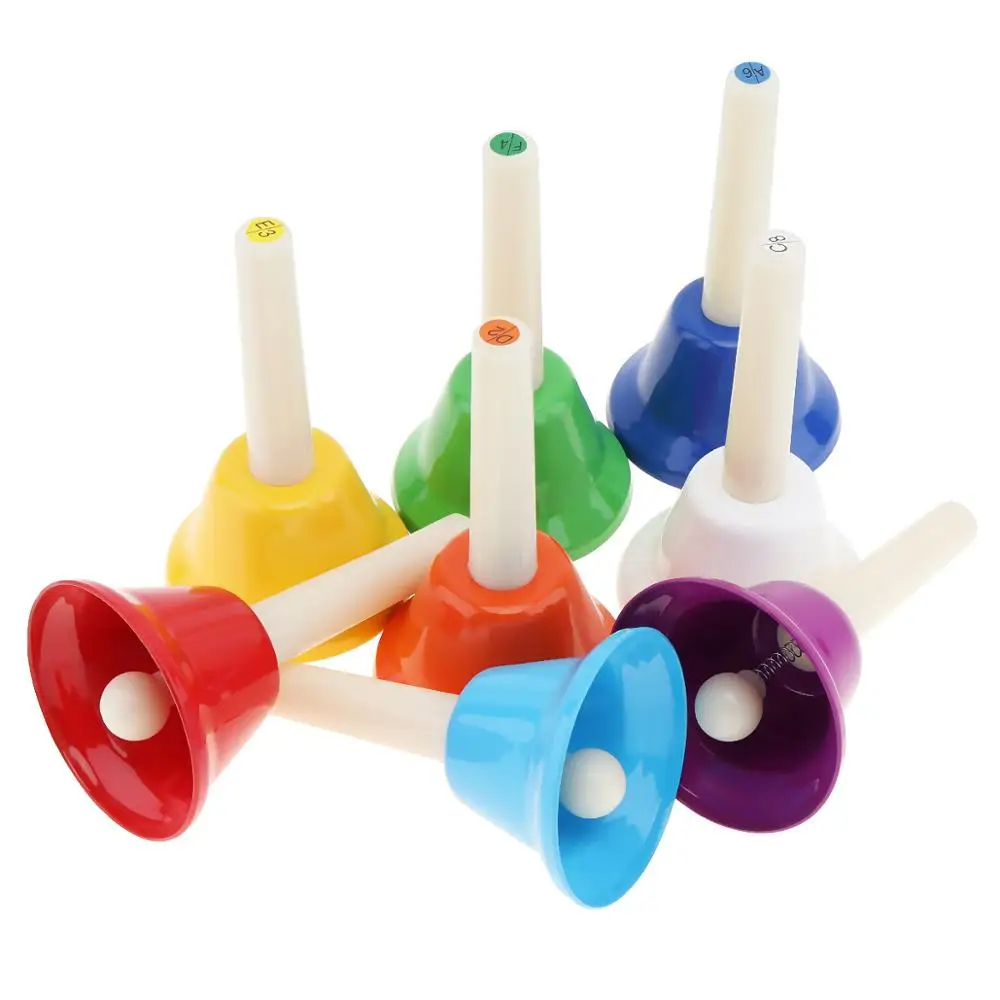 8 нот красочные колокольчик музыкальный инструмент набор музыкальная игрушка для детей ребенка раннего образования