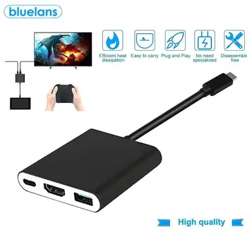 

Type C To Hdmi Converter 3 In 1 4K 1080P Usb 3.1 Type C Switch To Hdmi Adapter Cable Audio Video Data Transmission Data Line