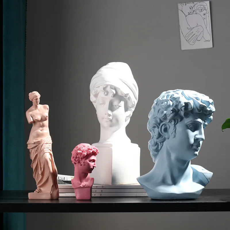 

Nordic Minimalist Sketch Portrait Decoration Living Room Plaster Statue Sculpture Decoration Decoration Student Painting Props