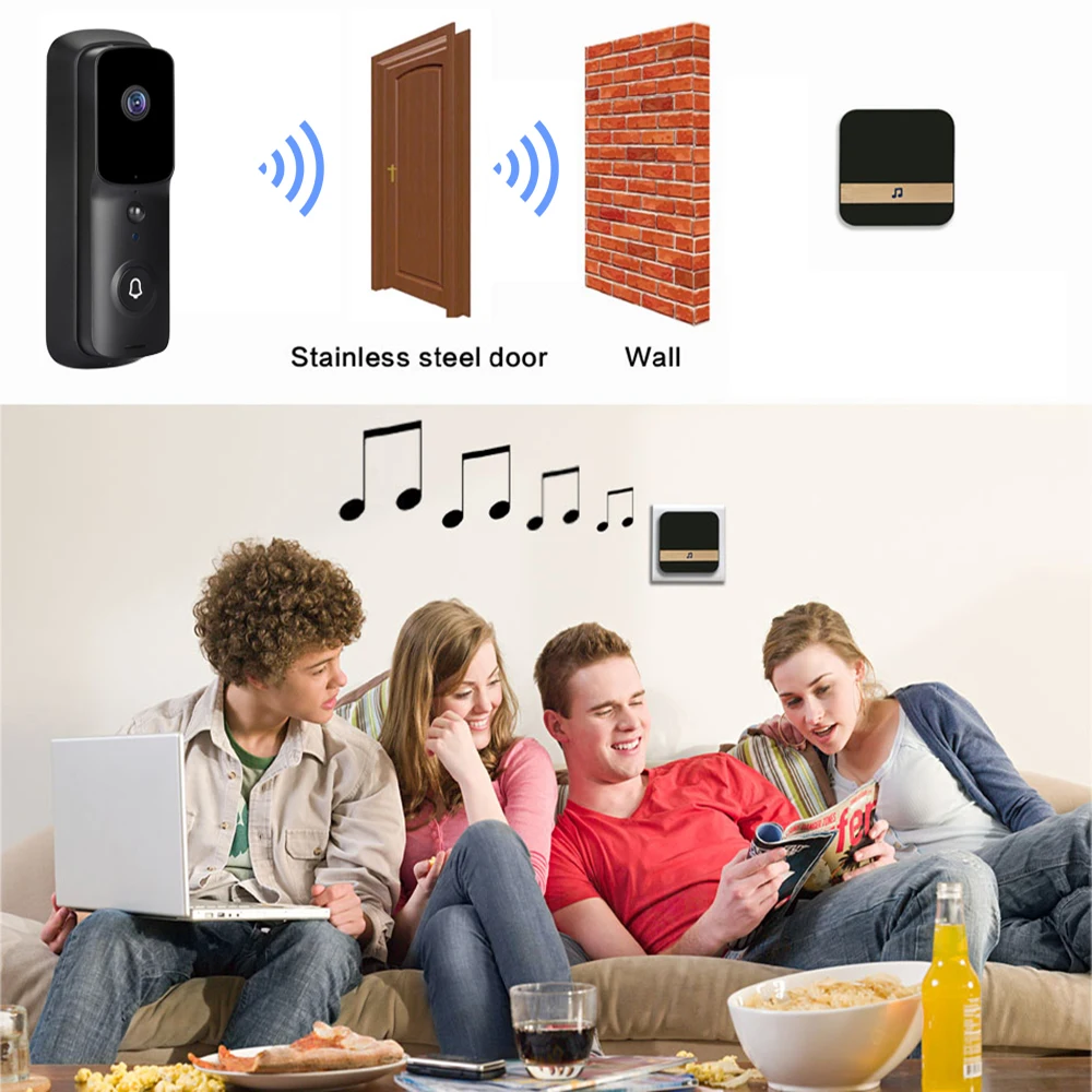 HISMAHO 1080P HD видео дверной звонок умный дом Wi-Fi видео домофон IP домофон для квартиры беспроводная камера безопасности